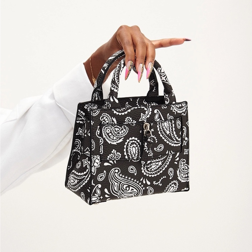 Brandon Blackwood mini kuei black bandana handbag
